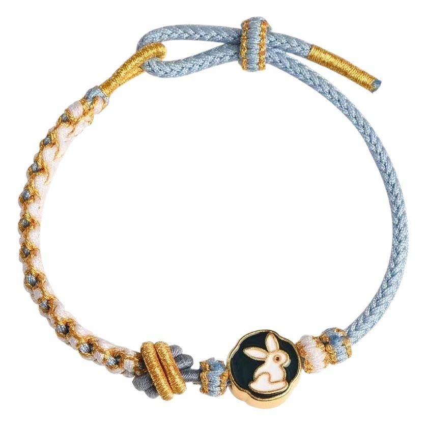 Dimple Knot Semi-Finished Gold Bead Bracelet, Hand-Woven, Adjustable, Direct from Manufacturer, Purely Handmade, Stackable