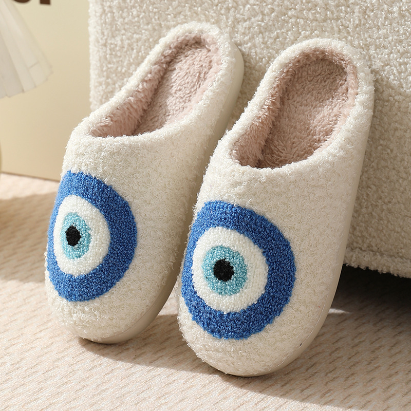 Zapatillas populares de algodón para mujer, pantuflas de algodón cálidas de felpa para invierno, Navidad y Halloween, para interior y hogar