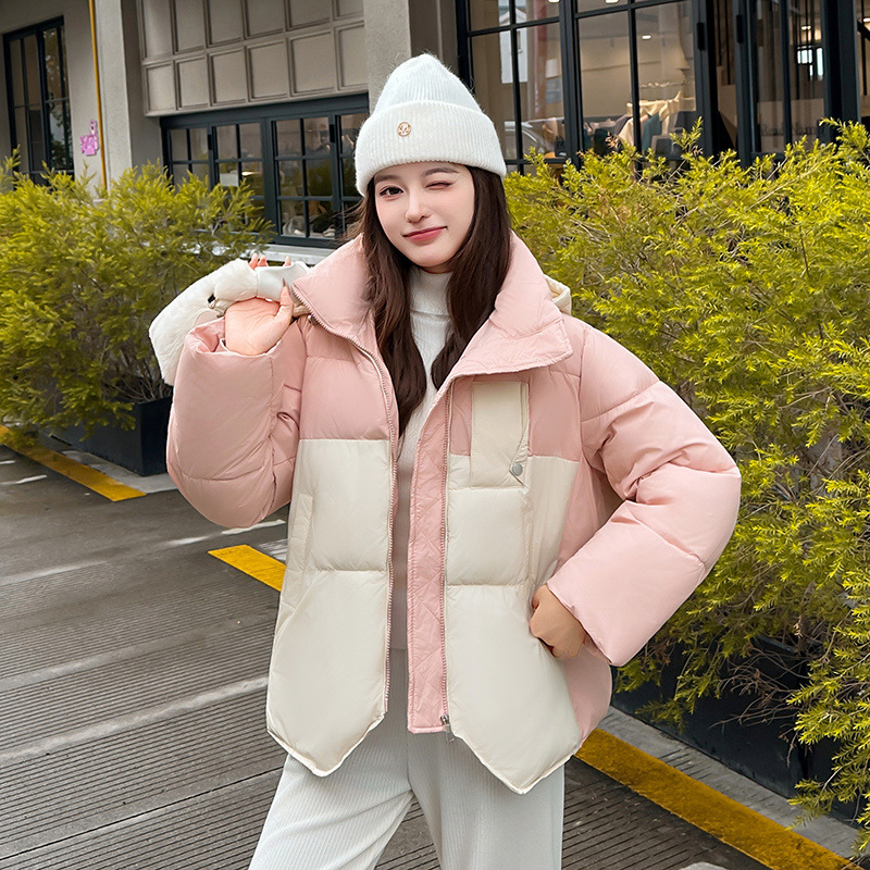 Capa de algodón de pluma para mujeres corta de invierno 2025 nueva moda suelta con una chaqueta de algodón delgada y cálida y gruesa image 8