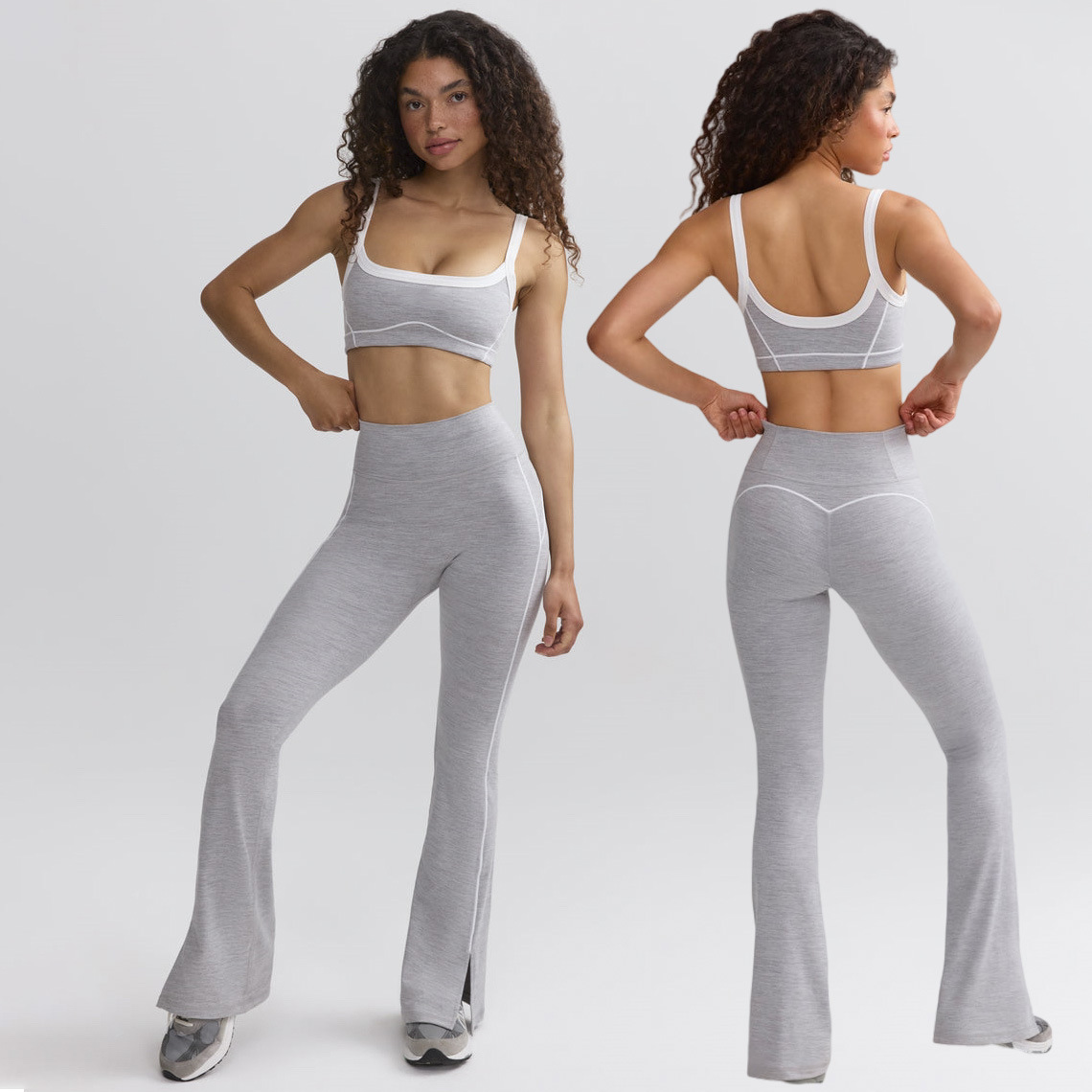 Pantalones de yoga deportivos de ocio transfronterizos, medias de mujer, pantalones acampanados de secado rápido que absorben la humedad de alta elasticidad, pantalones de yoga de cintura alta