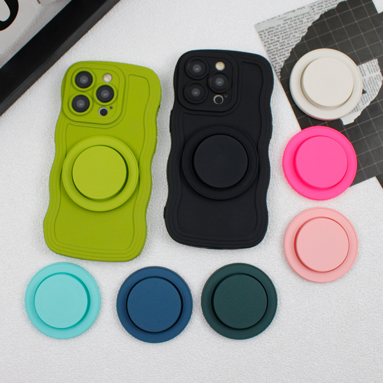 Creative solid color macaron magnetic transparent airbag bracket suitable for iPhone15 Apple 14pro mobile phone Creative solid color macaron magnetic transparent airbag bracket suitable for iPhone15 Apple 14pro mobile phone
