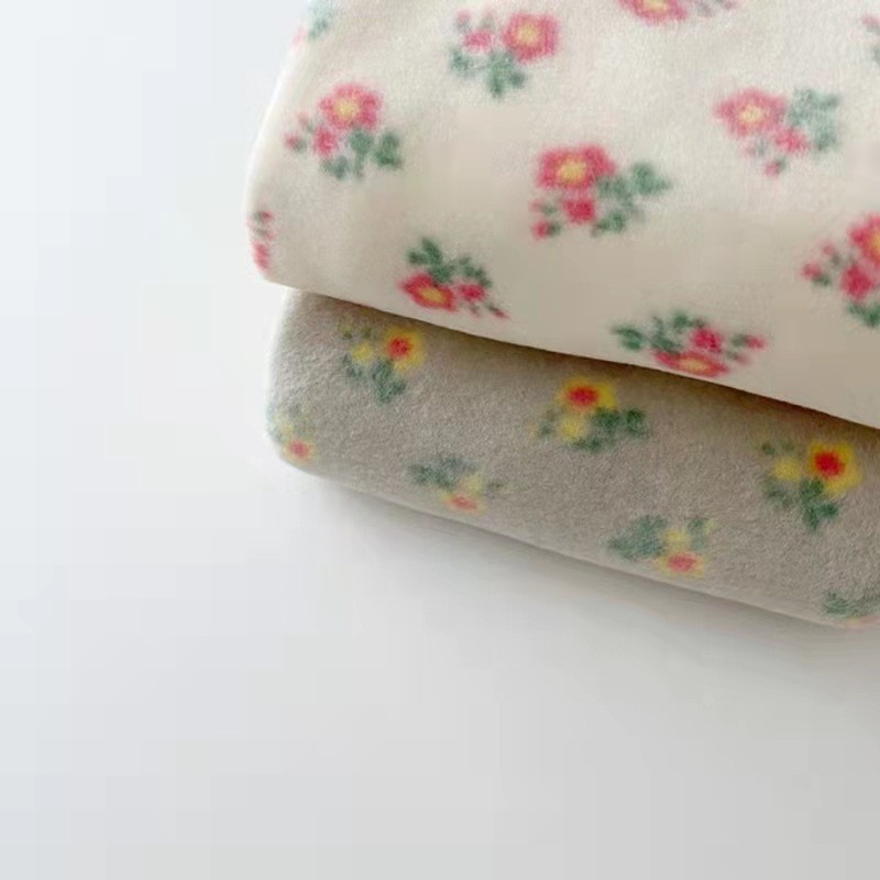 2 Pieces Set Quantity Casual Flower Cotton Fleece Girls Clothing Sets