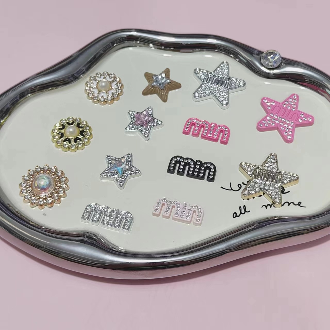 DopaMINe diy Five-pointed Star Min Dot Diamond Jewelry Hairpin Mobile Phone Case Accessories yk2 Hole Shoe Accessories Material Piece