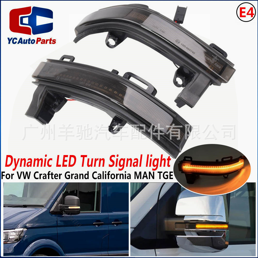 Adecuado para Volkswagen Crafter MK2 luz de agua del coche espejo retrovisor dinámico luz de giro LED de marcha atrás