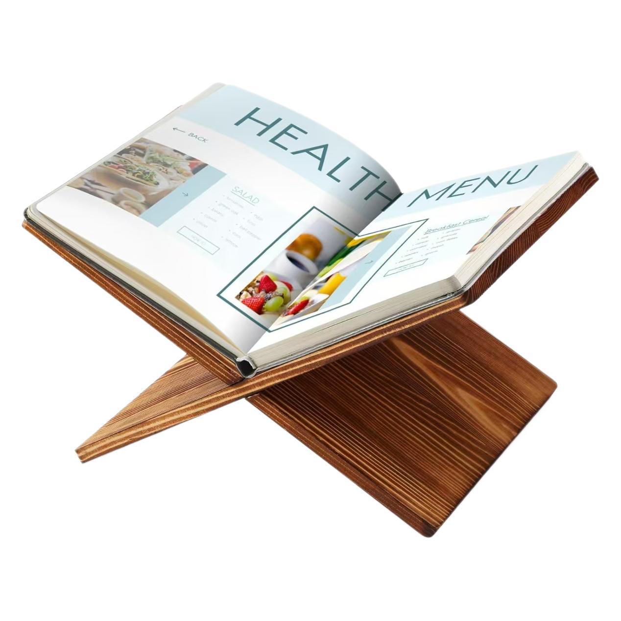 Estante de cocina de madera Estante de lectura de recetas de encimera de cocina en forma de X simple Estante de biblioteca de observación multiusos Estante de base