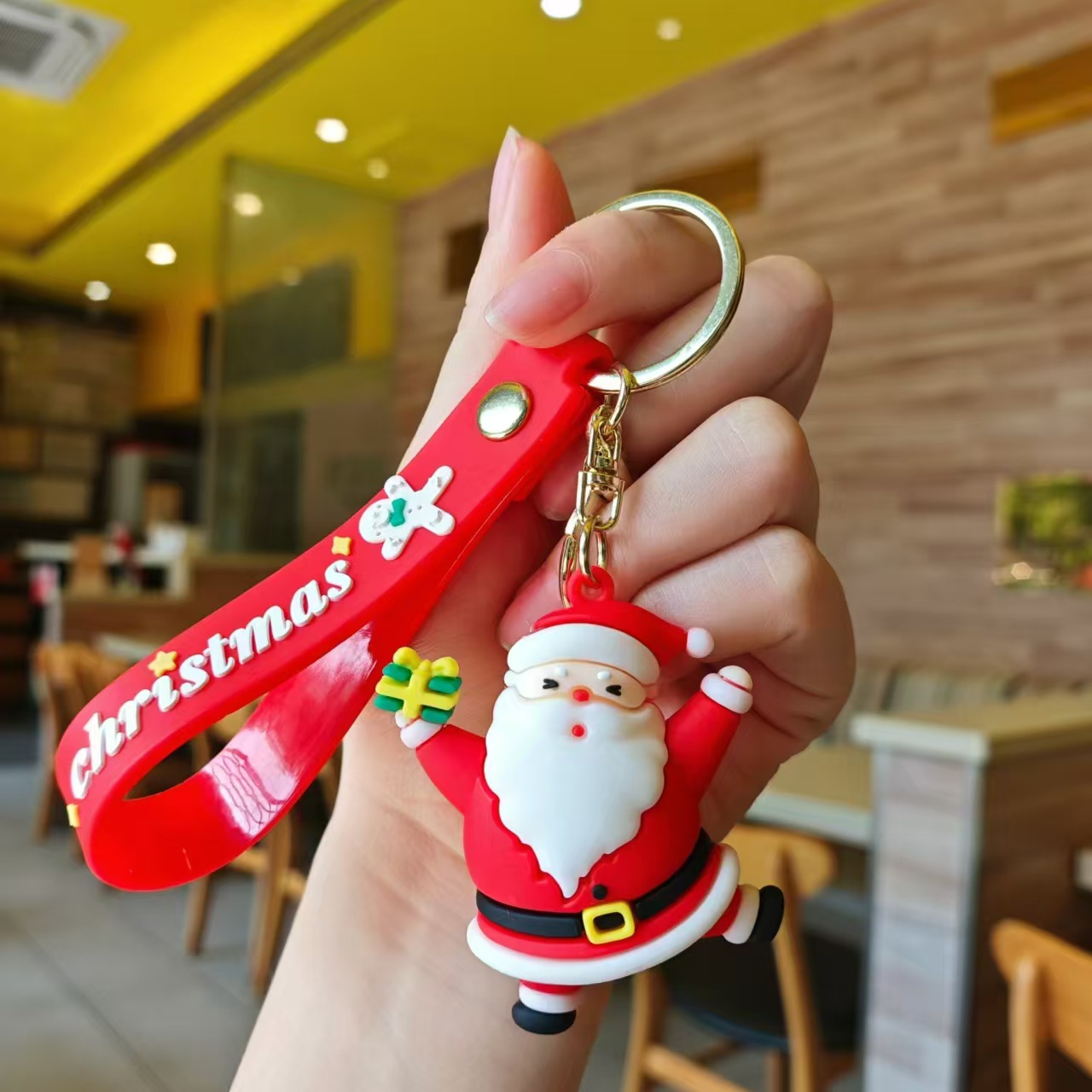 Llavero de muñeco de nieve navideño, adorable, para coche o mochila