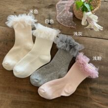 女童袜子夏季薄款精梳棉儿童韩系纱纱花边蕾丝公主袜女孩无骨短袜