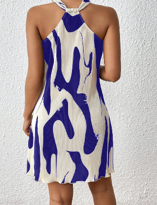 ChicShe Abito casual da donna con scollo all'americana stampato, stile europeo e americano, per autunno e inverno_voghion.com