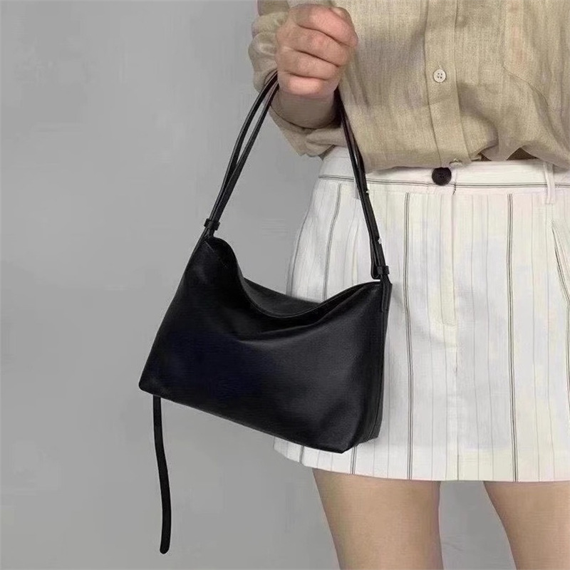 South Korea Niche Bucks leather Sheepskin Small Square Bag Simple Suit Tote Bag Hand Shoulder Crossbody Bag