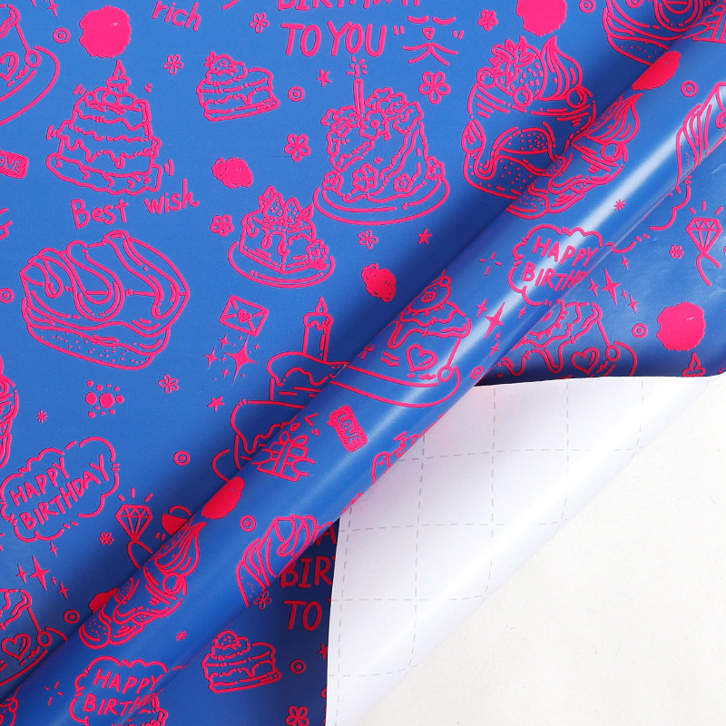 Amazon venta caliente papel de envoltura fluorescente de gran tamaño papel de regalo creativo día de San Valentín papel de embalaje de regalo de cumpleaños para niños