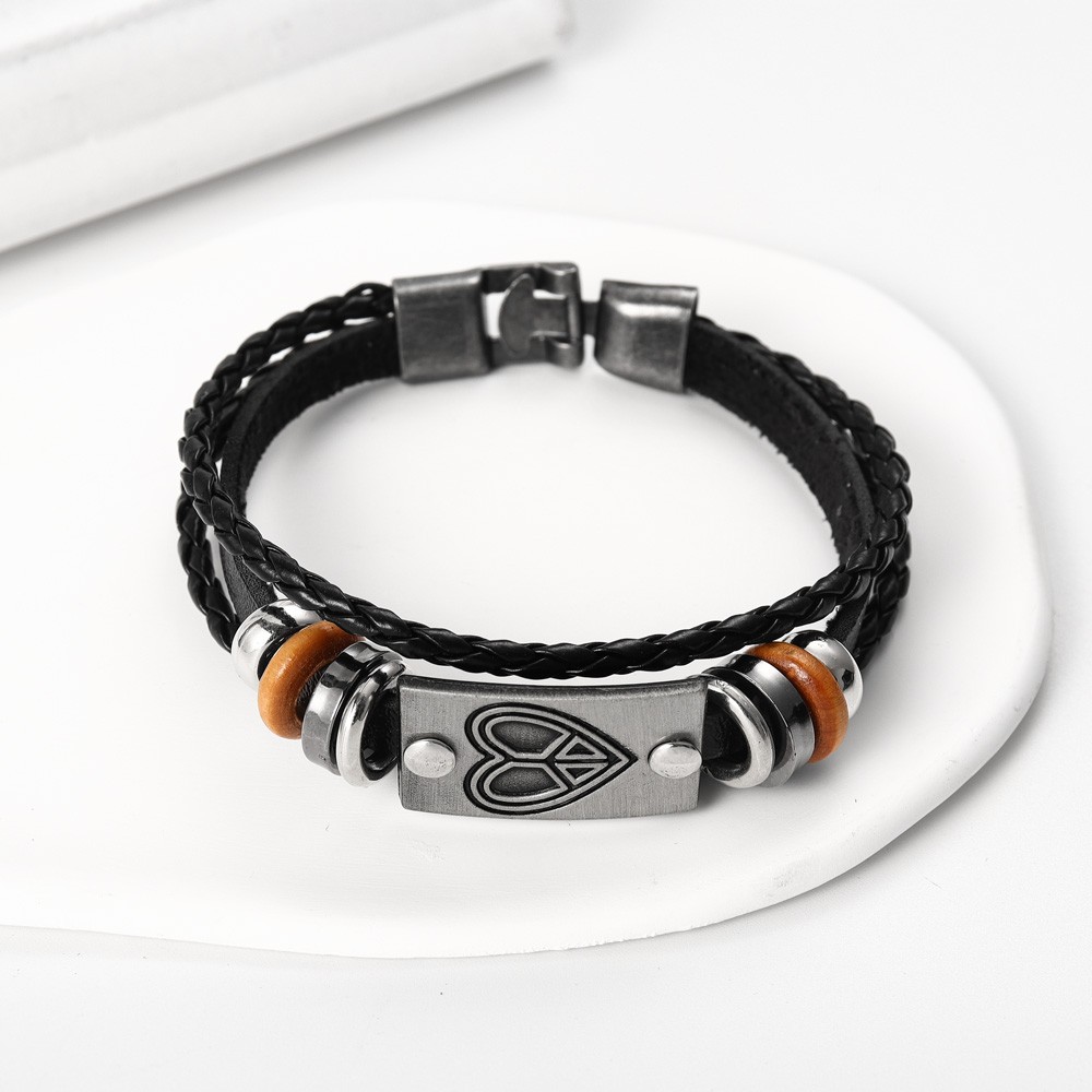 Geometric Retro Streetwear Pu Leather Bracelets Wholesale display picture 6