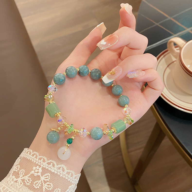 1 Piece Sweet Color Block Jade Beaded Bracelets display picture 4