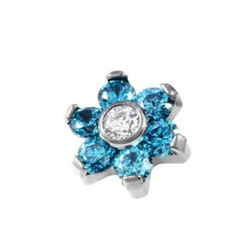European and American cross-border AliExpress new product piercing M0.9mm tooth position flower zircon embedded nail leather piercing body head