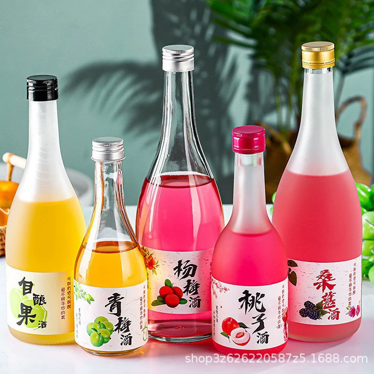 Модная прозрачная стеклянная бутылка для фруктового вина, матовая герметичная самовозводимая бутылка для фруктового вина, утолщенная стеклянная бутылка для напитков, пустая бутылка для вина с разрезом