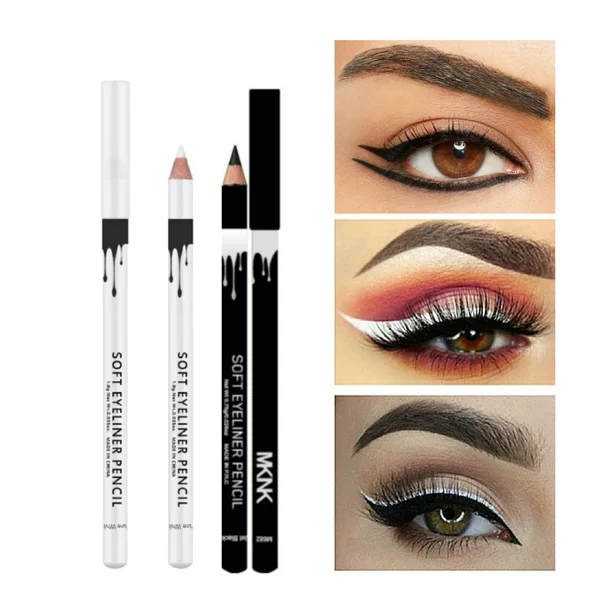 Hot-Selling Export Product: Natural Wood Waterproof Smudge-Proof White Matte Eyeliner Gel Pen Beauty Liner Pen