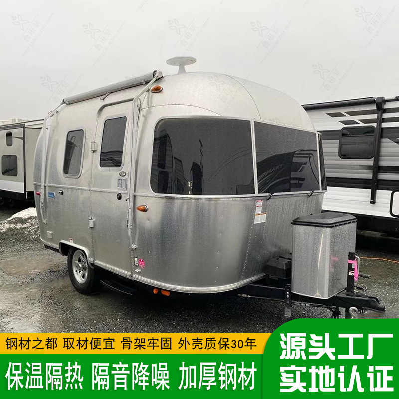 Inversión empresarial tienda móvil americana Airstream duro RV red campamento de acero inoxidable vehículo de aire limpio