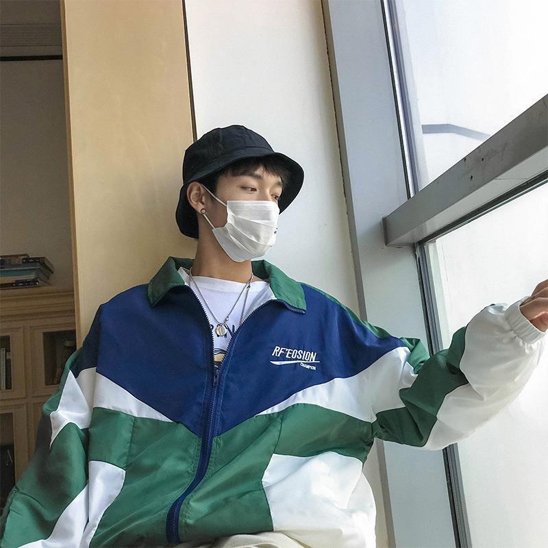 2025 New Men's Jacket Autumn and Winter Youth Student Trendy Color Matching Men's Thin Internet Celebrity Men's Jacket
