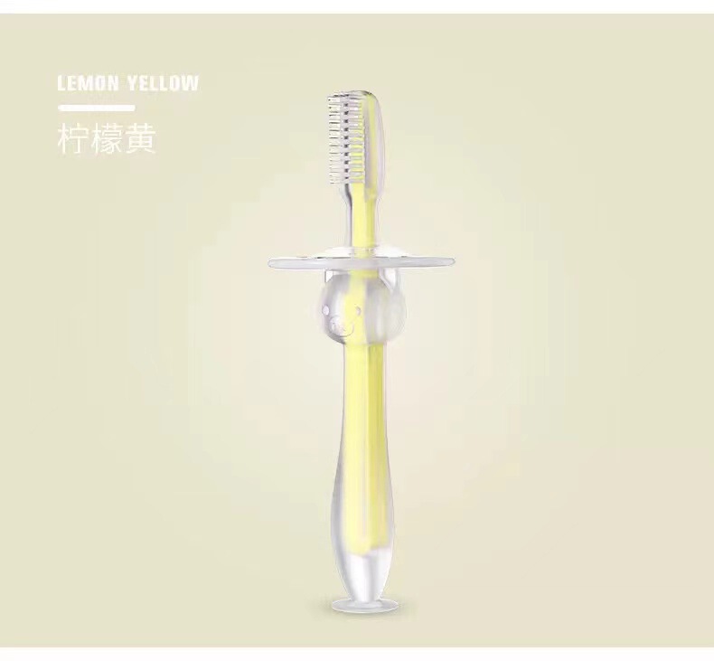 婴儿训练硅胶立体乳牙刷可站立吸盘牙刷硅胶舌苔软毛刷挡板安全刷|undefined