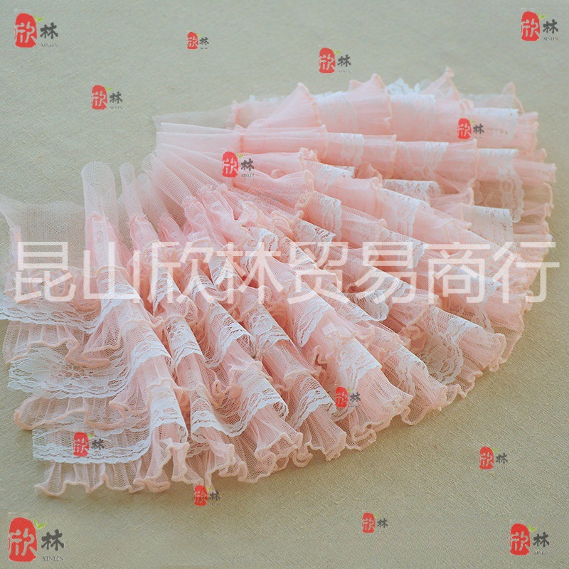 20CM宽多层风琴褶蕾丝花边 洛丽塔 公主风裙边批发手工DIY辅料