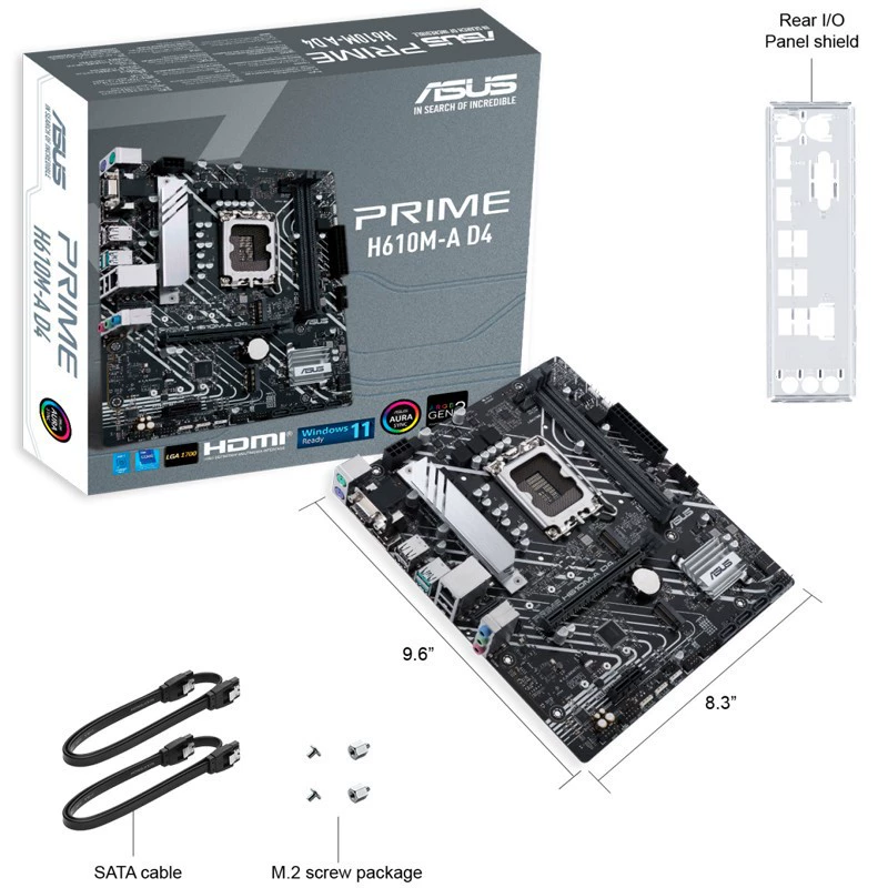 Материнская плата Master series Prime H610M-A D4, поддержка DDR4 (H610/LGA1700)