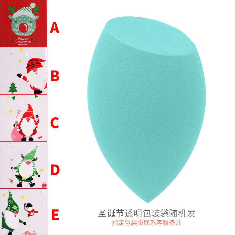 Zhuolya nueva Navidad belleza huevo maquillaje acabado esponja sin polvo super suave maquillaje huevo gota de agua soplo de polvo