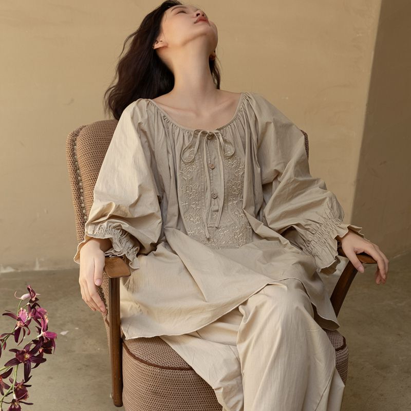 Woven 100% Pure Cotton Spring and Autumn Long-Sleeved Princess Pajamas for Women 2026 New Style Loose Summer Plus Size Home Wear Winter