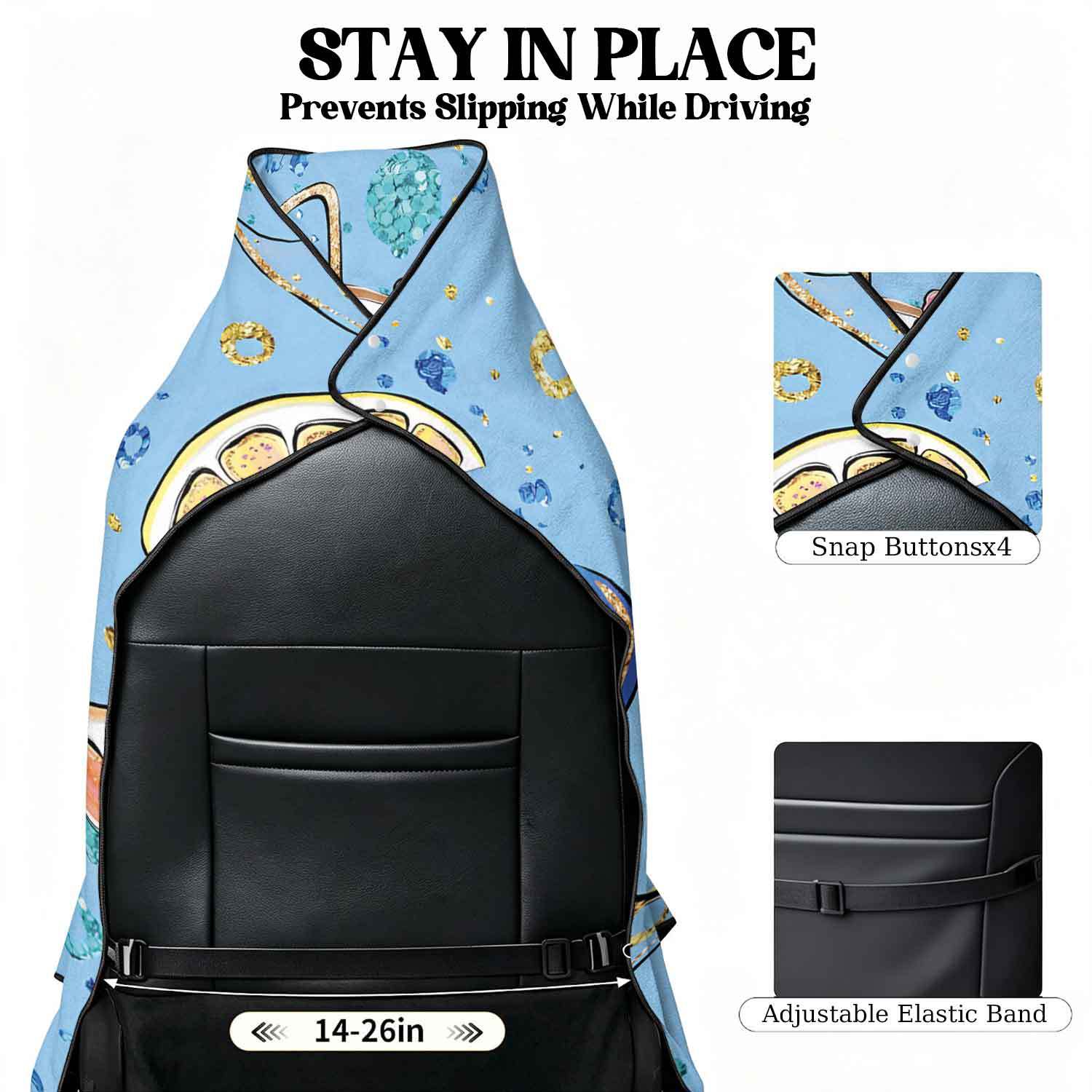 Printed bath towel and car seat cover 2-in-1, ultra-fine fiber outdoor beach and car dual-use universal seat cushion