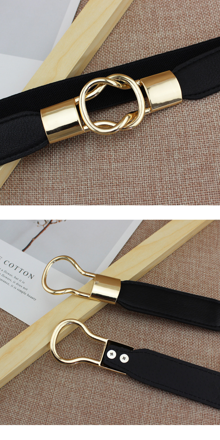 Versiunea coreeană a taliei elastice subțiri pentru femei, cu curea decorativă pentru rochie, rochie, curea mică alb-negru, Tide a Generation Hair_voghion.com