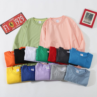 Solid Color Round Neck Spring & Fall Casual Sweatshirts Custom Logo Advertising Shirts Class Uniforms Group Uniforms Cultural Shirts Embroider Heat Transfer