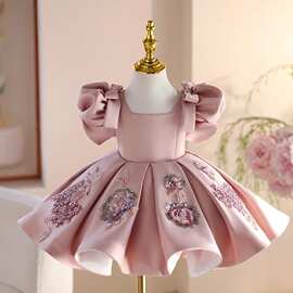 儿童礼服钢琴演奏演出服女童生日主持人花童婚礼小女孩甜美公主裙