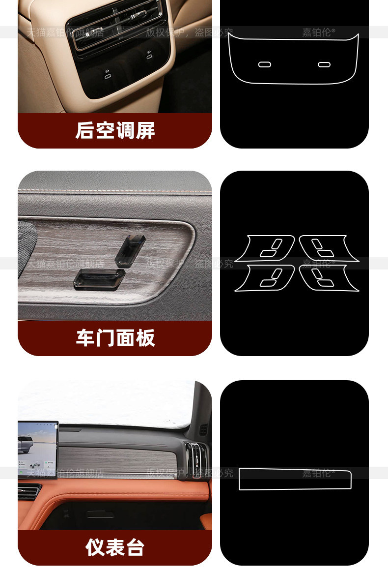 Suitable for Jetour Shanhai L7plus interior protection film, center console sticker, navigation screen tempered film, accessories and modification supplies