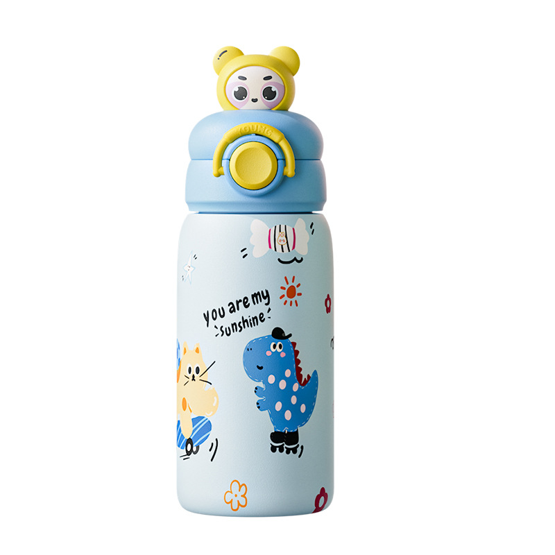 Impresión 3D de alto valor facial Taza de calor original muñeca de dibujos animados estudiantes taza de agua portátil creativa encantadora taza de paja para niños