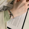 Retro brand silver bracelet heart shaped, accessory, simple and elegant design, silver 925 sample, wholesale