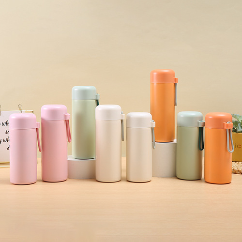 Simple 304 stainless steel thermos cup, mini and compact male and female student cup, dopamine high-looking fashionable cup