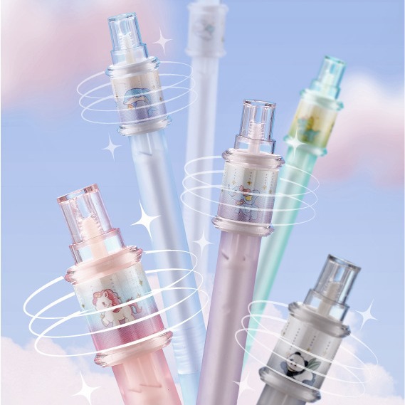 HESHUO 169 캐러셀 클릭 중립 펜 홀더 학생 감압 0.5MM 블랙 ST 헤드 더블 볼 시그니처 펜