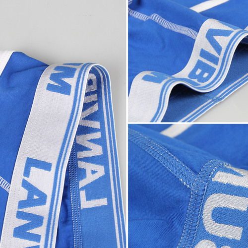 LANVIBUM men's underwear mid-waist cotton comfortable U convex large pouch contrast color men's briefs briefs