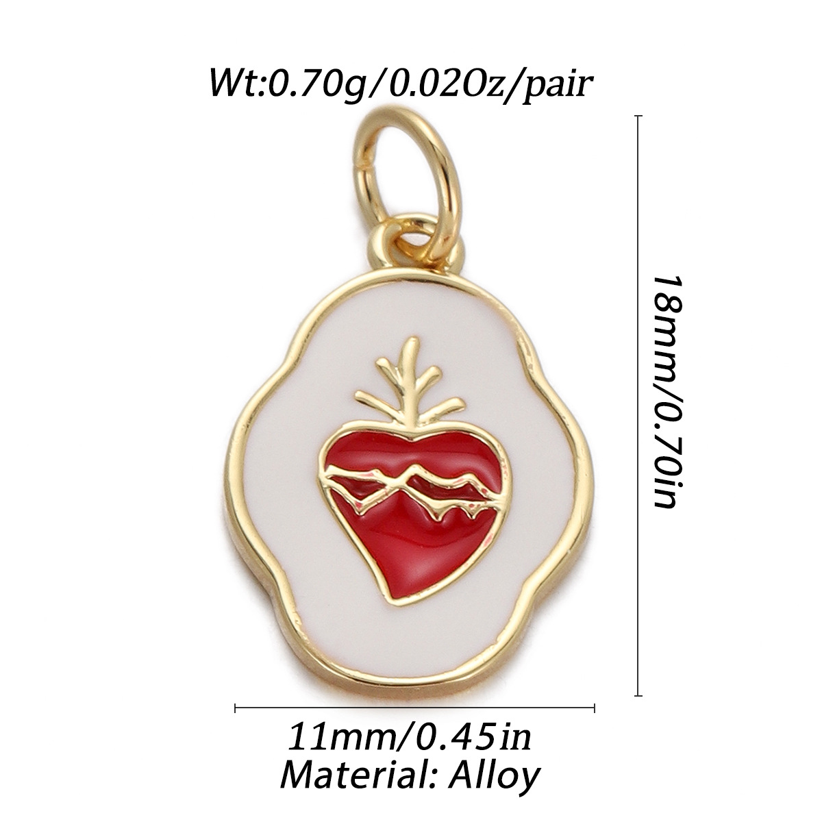 17g Weight Pendant Jewelry Making Type Gold Plated Plating Material Zircon Inlay Material 1 Piece Quantity Holiday, Daily Occasion Copper Material Letter, Heart Shape Pattern Women's Gender Enamel Design Simple Style Style 1 Piece Copper Zircon Gold Plated Letter Heart Shape Pendant 7