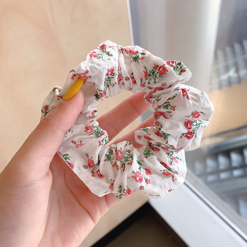 Temperamento floral intestino grueso anillo para el cabello bola femenina cabeza cuerda dulce cola de caballo cuerda para el cabello banda de goma de alta calidad accesorios para el cabello al por mayor