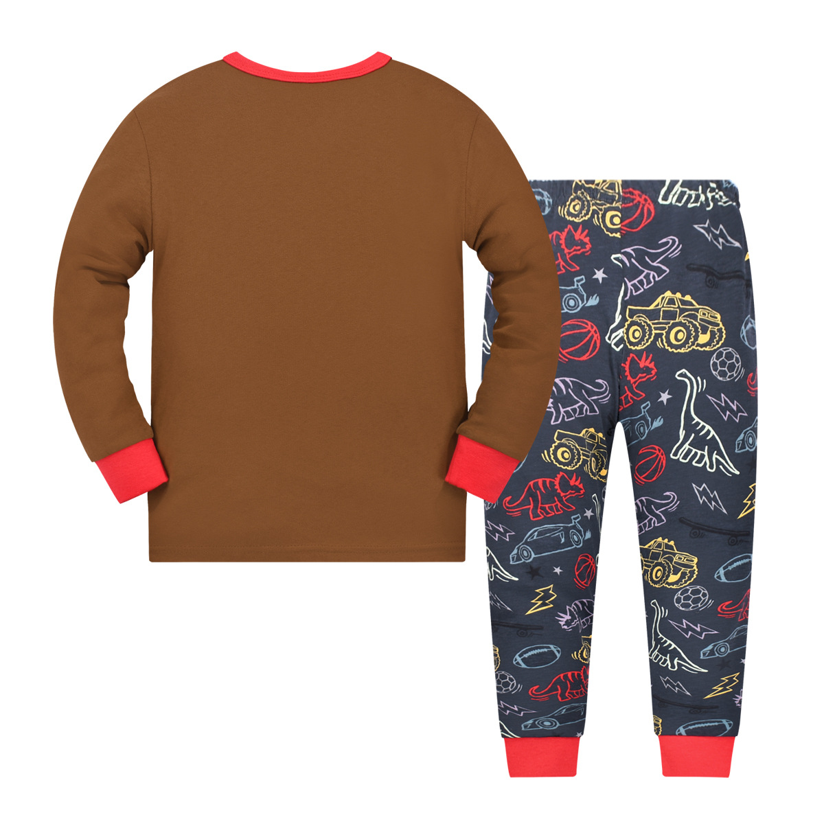 Otoño nuevos pijamas de tiburón para niños Comercio exterior transfronterizo ropa para el hogar cómodo Traje de dos piezas de algodón para niños