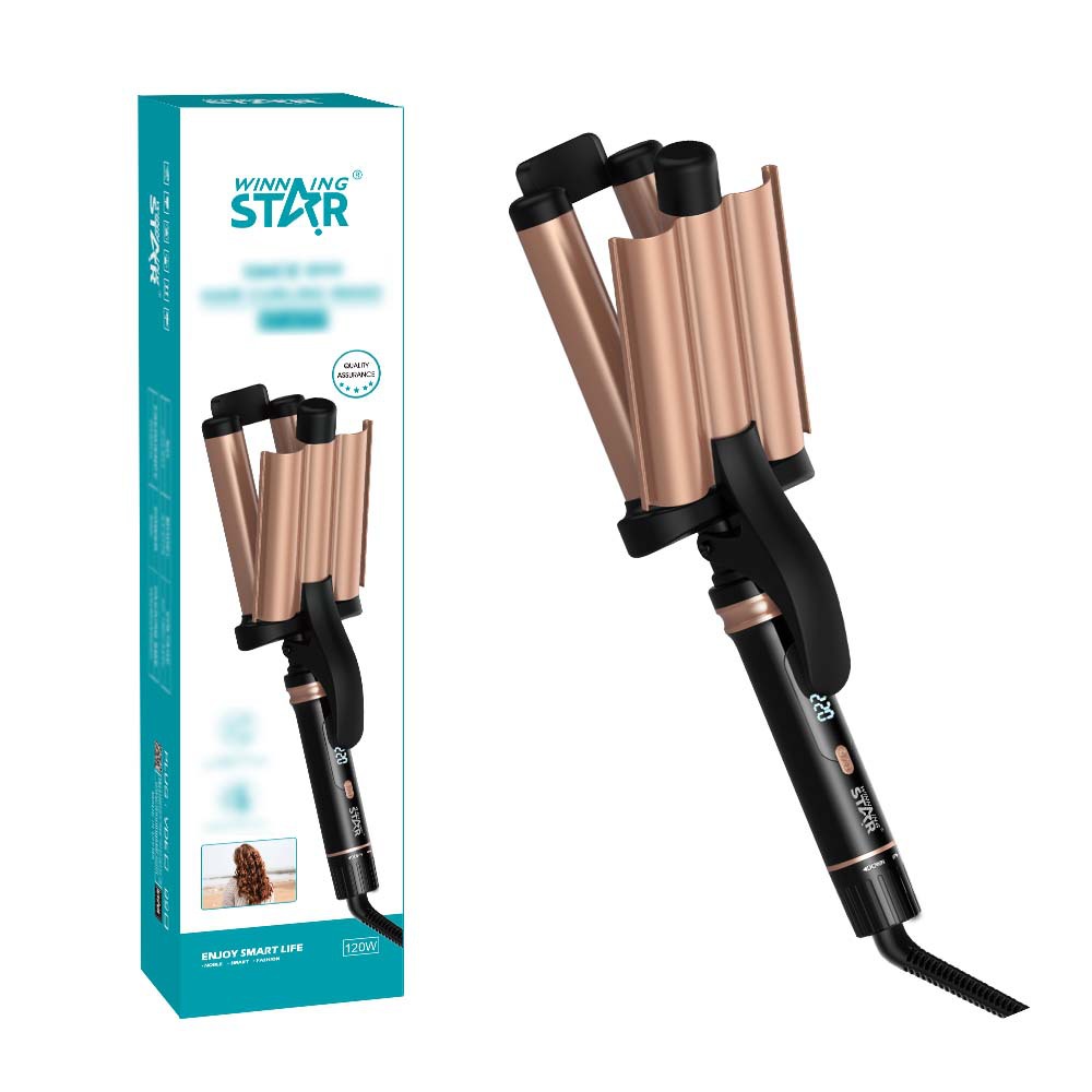 Winning star crossover doméstico 120W férula eléctrica esponjosa no daña el cabello Curling iron