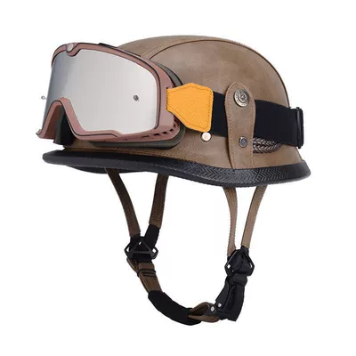 Retro Half Helmet, Harley Men's, Motosiklet dəbilqələri - m55-56-brown-large-frame-goggles-limited-time-carnival