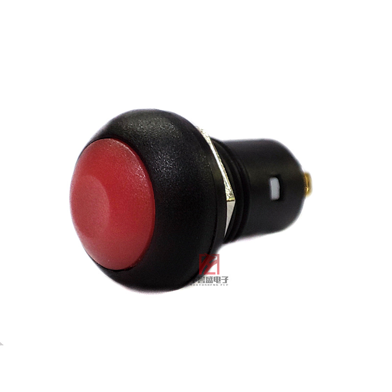 12MM塑料按钮开关 PB12A-1-R-NN 2脚 带锁 自锁式