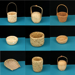 Sashimi Plate Decoration Mini Basket Seafood Posture Decoration Props Japanese Barbecue Platter Bamboo Basket Ornaments