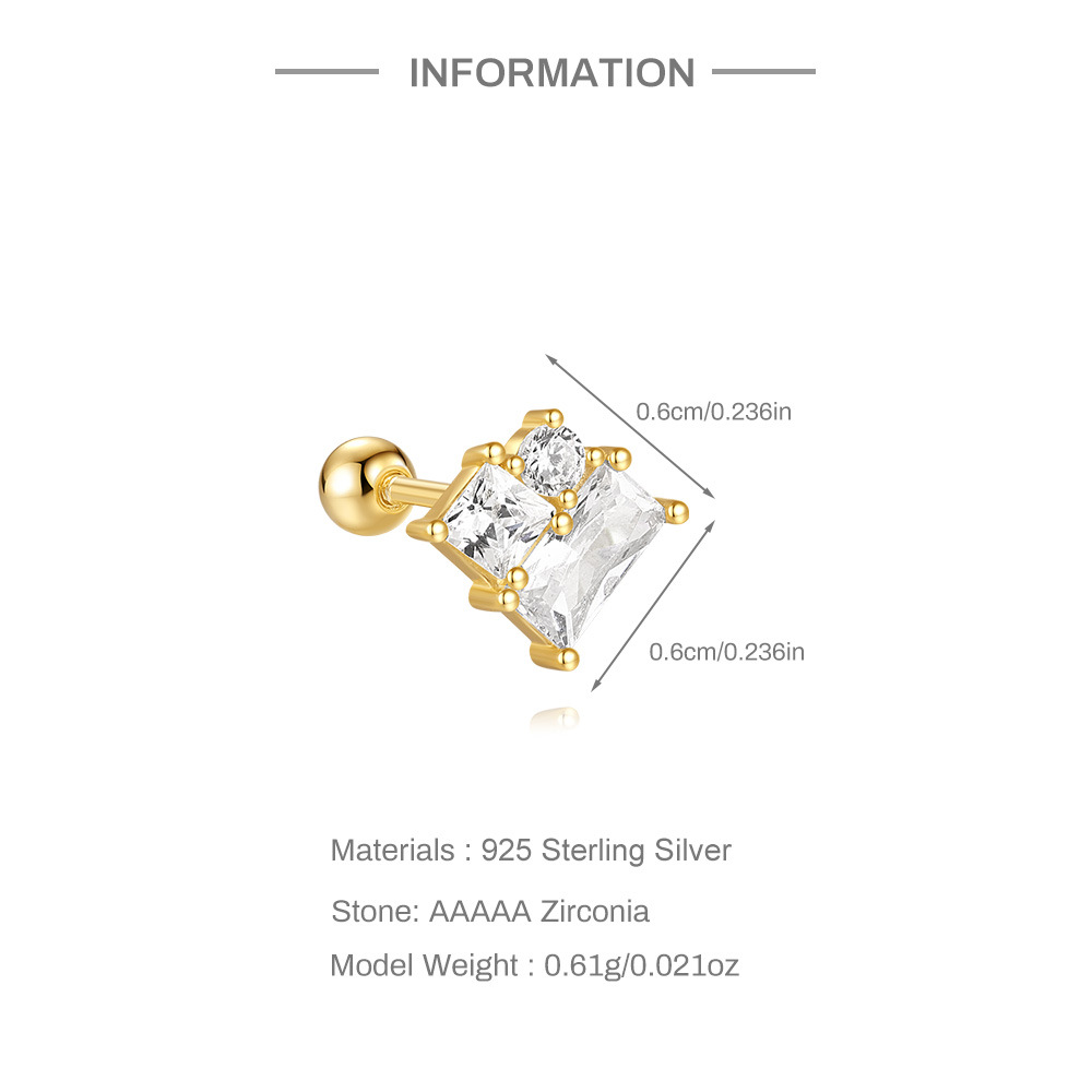 2g Weight straight barbell Piercing needle type Zircon Inlay Material Ear Studs Classification Ear Cartilage Rings & Studs Piercing Type 1 Piece Quantity Daily, Festival Occasion 925 Sterling Silver Material Geometric, Star Pattern All Seasons Season Unisex Gender Plating, Inlay Design Shiny, IG Style Style 1 Piece Ear Cartilage Rings & Studs IG Style Shiny Geometric Star 925 Sterling Silver Plating Inlay Zircon Ear Cartilage Rings & Studs 4