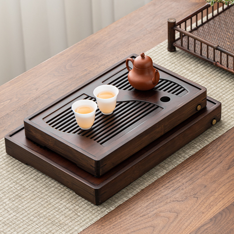 Tea Tray Living Room Household High-grade Tea Sea Bamboo Drying Tea Tray 2024 New Kung Fu Tea Dry Brewing Small Tea Table