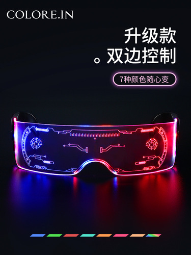 Glowing glasses: futuristic tech, LED-inspired, Instagram-worthy, fluorescent flash for rave-style photo props – the same sunglasses trendsetting influencers are loving!