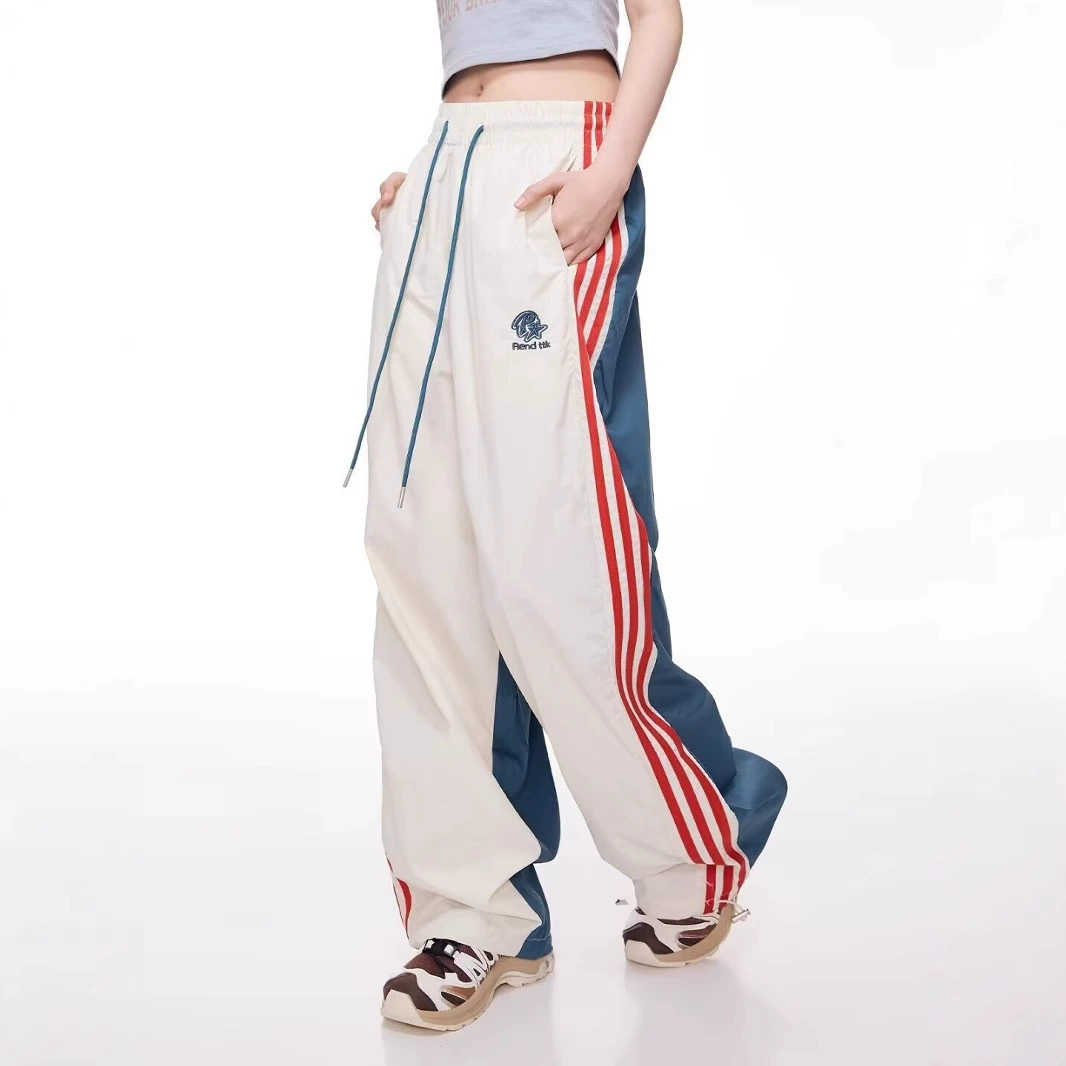 Американские брюки-карго в стиле хип-хоп для женщин, весенне-осенние новые длинные брюки для уличных джазовых танцев, повседневные прямые спортивные брюки в стиле ретро