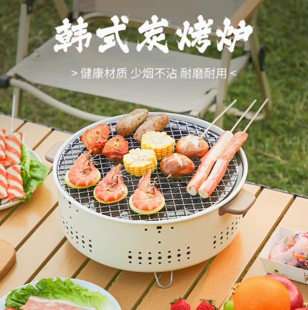 围炉煮茶炭炉烧烤炉冬季家用户外炉室内木碳取暖炉全套烤鱼炉|undefined