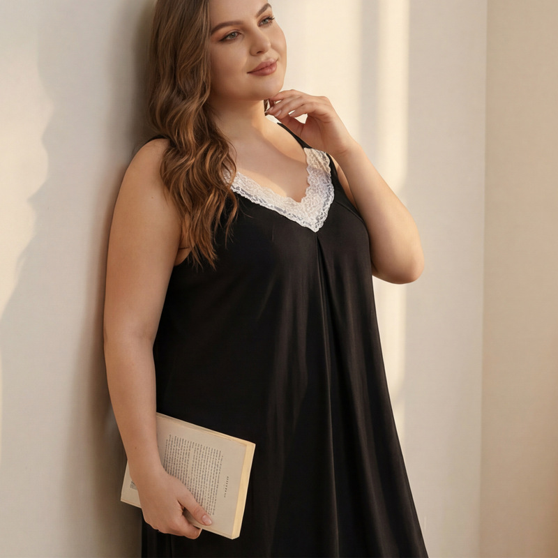 Foreign Trade Supply Long Robe Nightgown Sexy Women's Sleepwear Plus Size Milk Silk Lace Casual Loose Loungewear Foreign Trade Supply Long Robe Nightgown Sexy Women's Sleepwear Plus Size Milk Silk Lace Casual Loose Loungewear