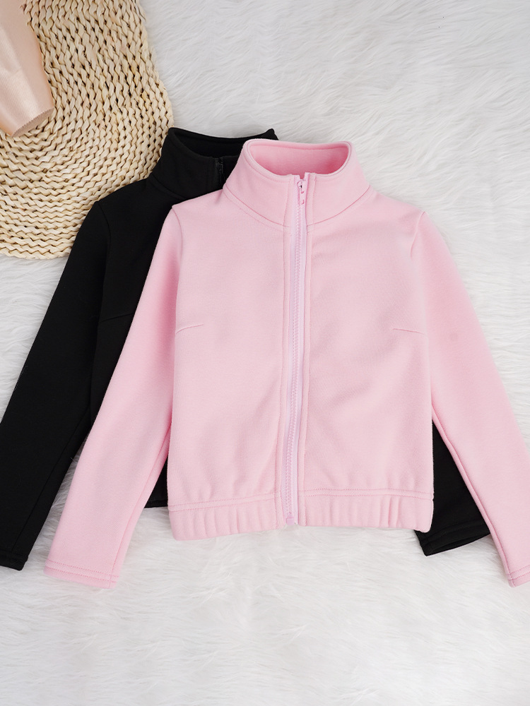 Ropa de baile de invierno para niños, ropa de práctica de manga larga, ropa de baile de ballet cálido de terciopelo, chaqueta de baile para niños